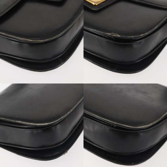 GUCCI Shoulder Bag Leather Navy Gold - Picture 10 of 12